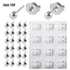 12Pairs-3mm Silver Moon