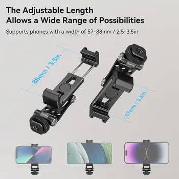 For SMALLRIG Universal Metal Phone Holder Adapter Support Cold Shoe Mount for iPhone 16 15 14 for Samsung for Galaxy Free Camera detail image