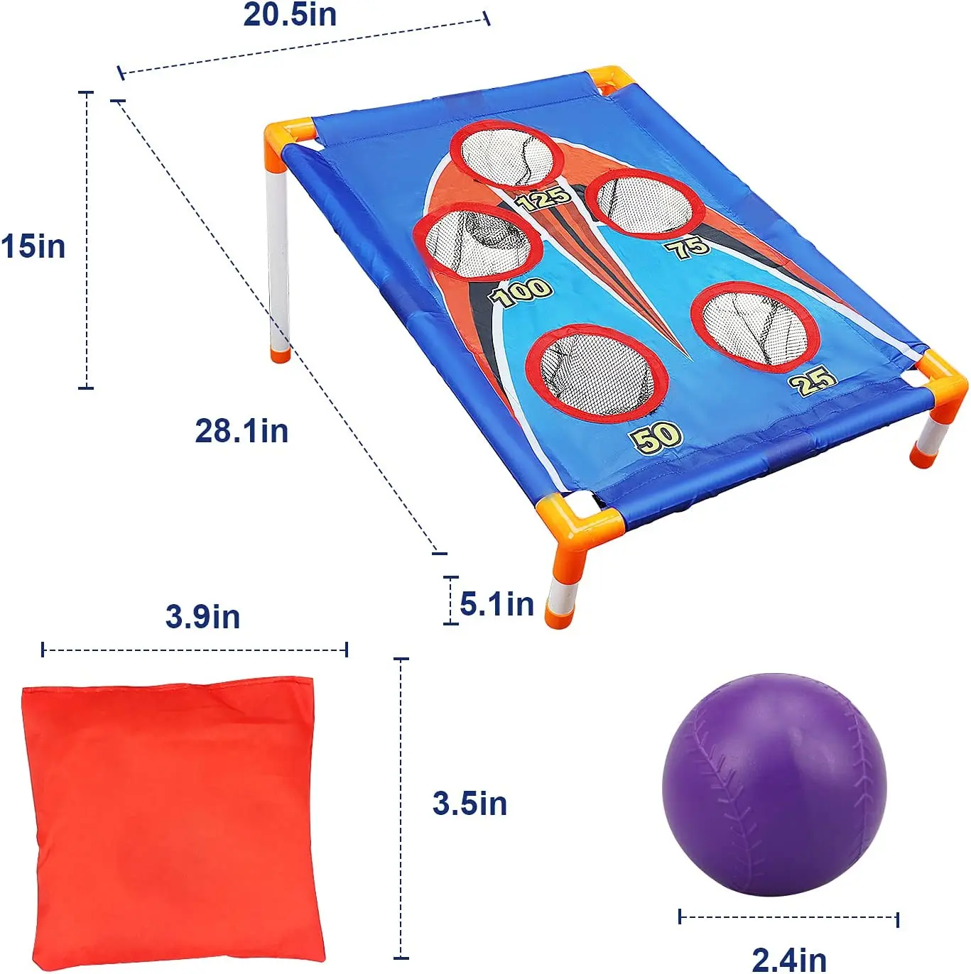 Parcours De Marelle 21 Sections – 10.5m – Coton EPE – Jaune/Rouge/Bleu – Jeu Extérieur, Lancer De Sacs, Obstacles – Cadeau Enfants