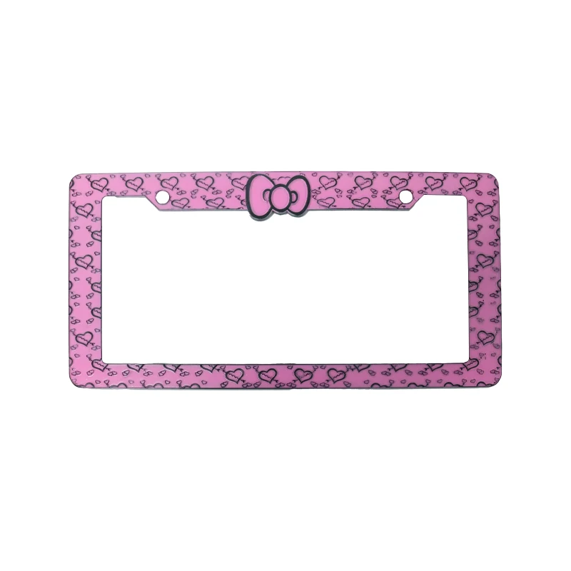 Custom USA Bowknot License Plate Frame UV Printing Plastic License Plate Frame for Cars Decoration