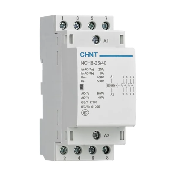 Chint NCH8 20A 25A 40A 63A NCH8-20/20 NCH8-20/11 NCH8-40/20 NCH8-40/40 NCH8-63/40 NCH8-63/22 CHNT Din rail Modular Contactor