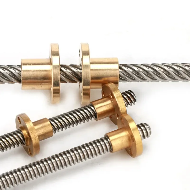 304 Stainless Steel T8  Lead Screw T8 2 Pitch 14 Lead Rod and Nut for 3D Printer Acme Threaded Lead Screw