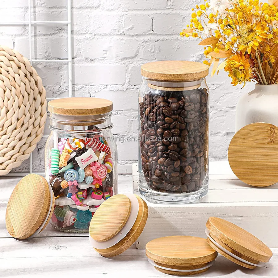 Hot Selling Bamboo and Wooden Lids Set Accepts Custom Wood Bamboo Cover for Glass Candle Mason jars manufacture