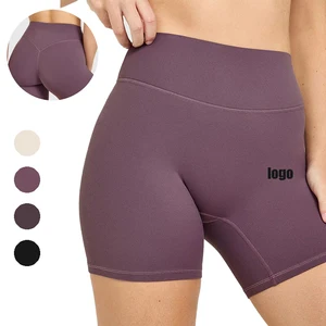 Custom logo High-waisted Workout Running Cycling Hip Lift Tummy Control Women  Shorts Yoga Shorts