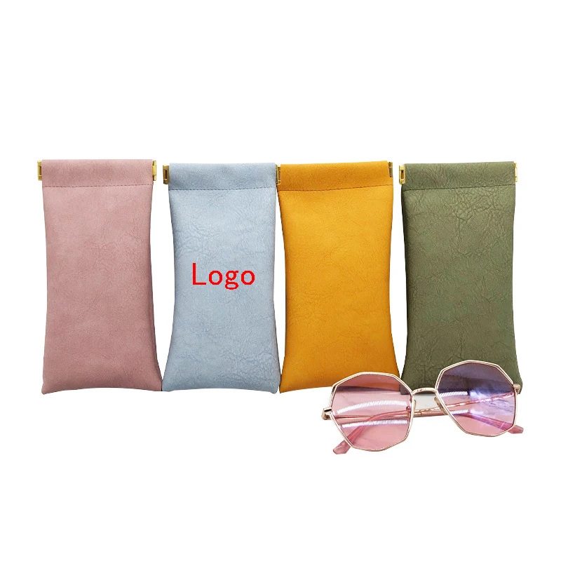 Портативный кожаный мягкий чехол для солнцезащитных очков с логотипом под заказ женщин и мужчин хранения