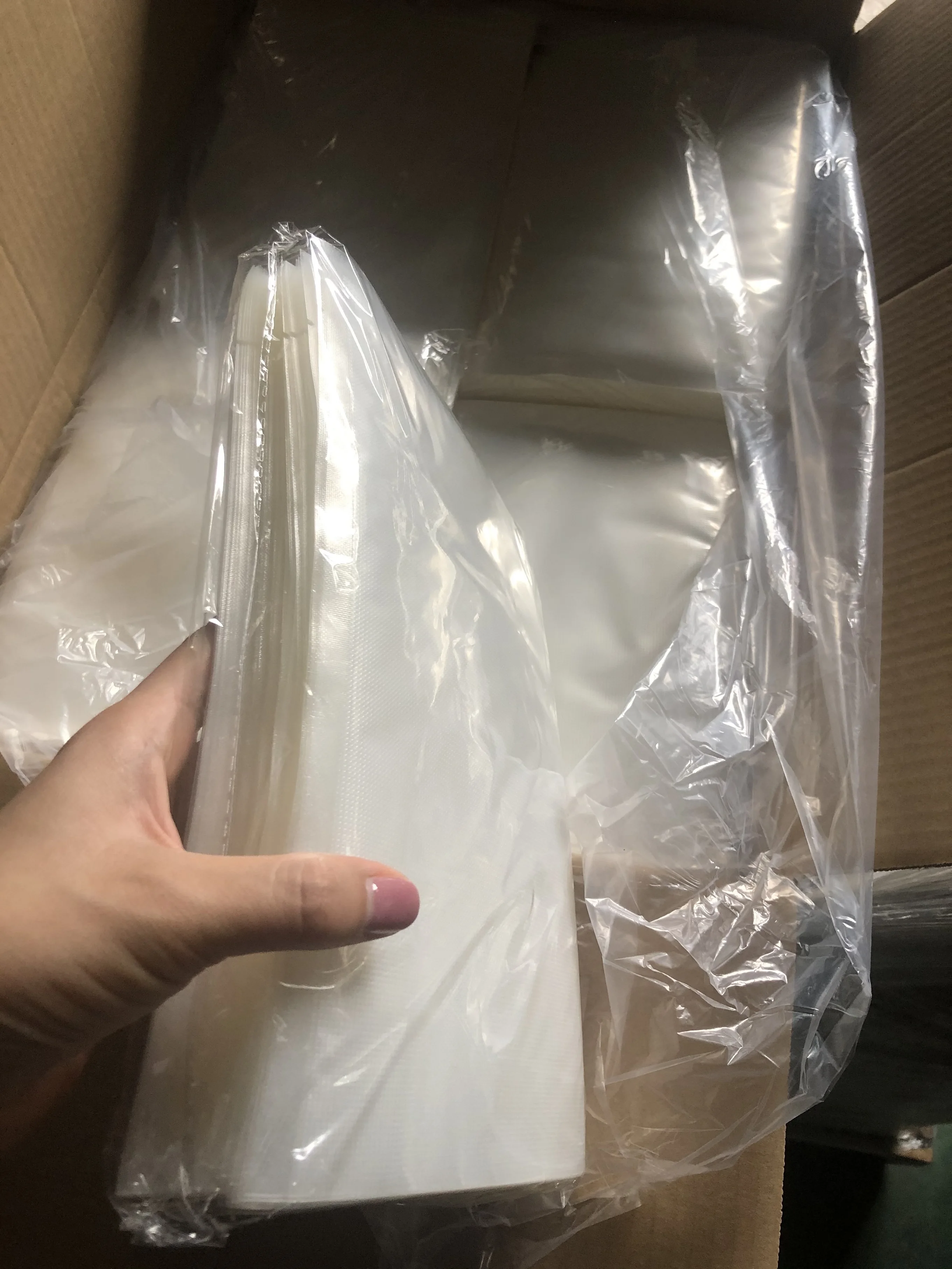 Custom Logo Printed Vacuum Seal Plastic Bag For Food Freezer Storage