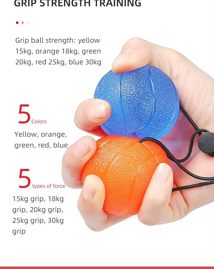 l0107 finger grip exercise elastic cord anti drop hand strength training silicone grip ball-8