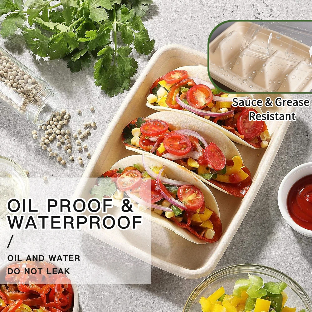 20 Pièces Porte-Tacos En Carton 3 Compartiments - Supports Jetables En Fibre De Pulpe Pour Fêtes
