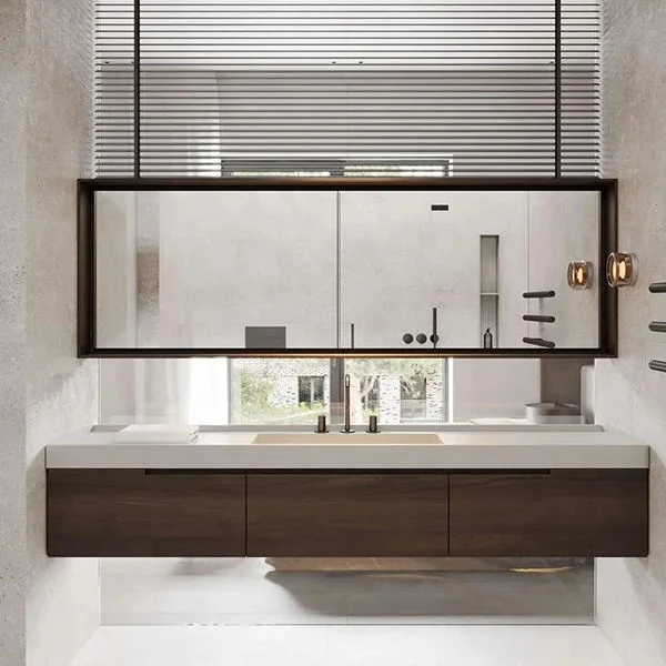 Cabinet Type and Modern Style Zebra Solid Wood French Bath Antique Bathroom Vanity Cabinet