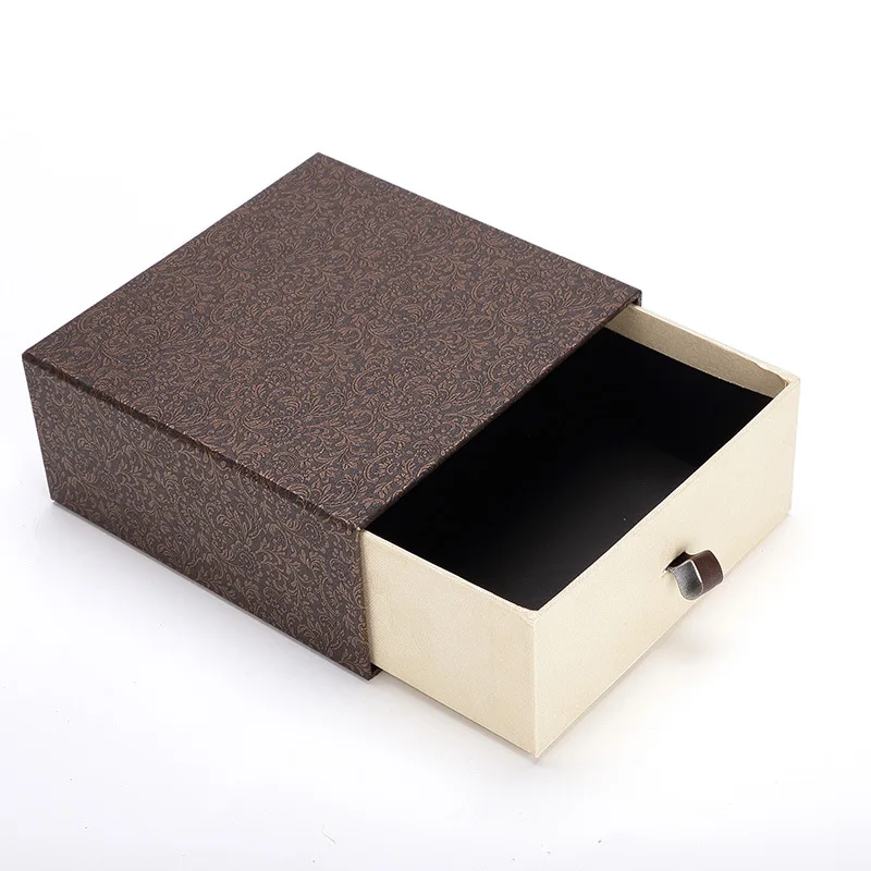 custom brown drawer box cardboard rigid box logo customized eco