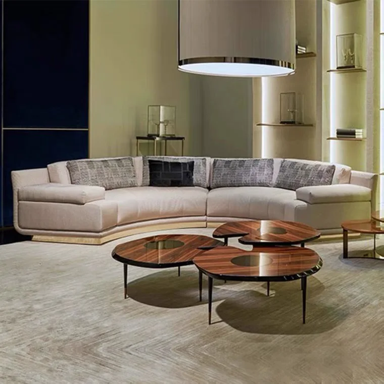 Contemporary Modern Design Curved Velvet Sofa Luxury Living Room ...