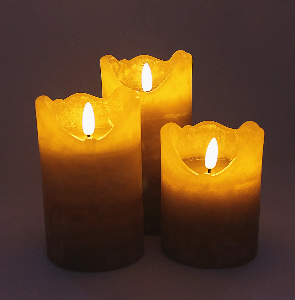 Popular Pillar Shaped Flameless Maple Leaf Led 3d Candle/glim With
