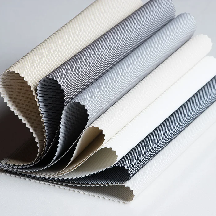 Hande образец заказ качество окна жалюзи ткань солнечный тени окна ткань профессиональное производство