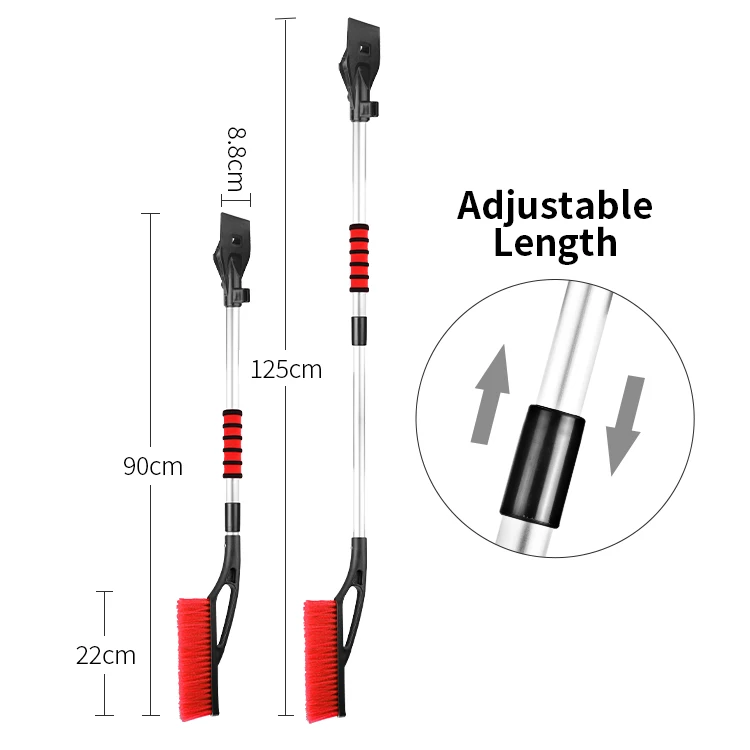 Прочная зимняя многофункциональная щетка Sonw со скребком для льда, съемная длинная Выдвижная Автомобильная телескопическая щетка для снега