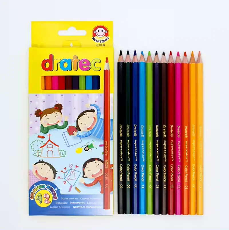 Низкий минимальный заказ высокое качество 6 12 18 24 шт. лаписы деревянные цветные карандаши набор стандартных цветных карандашей
