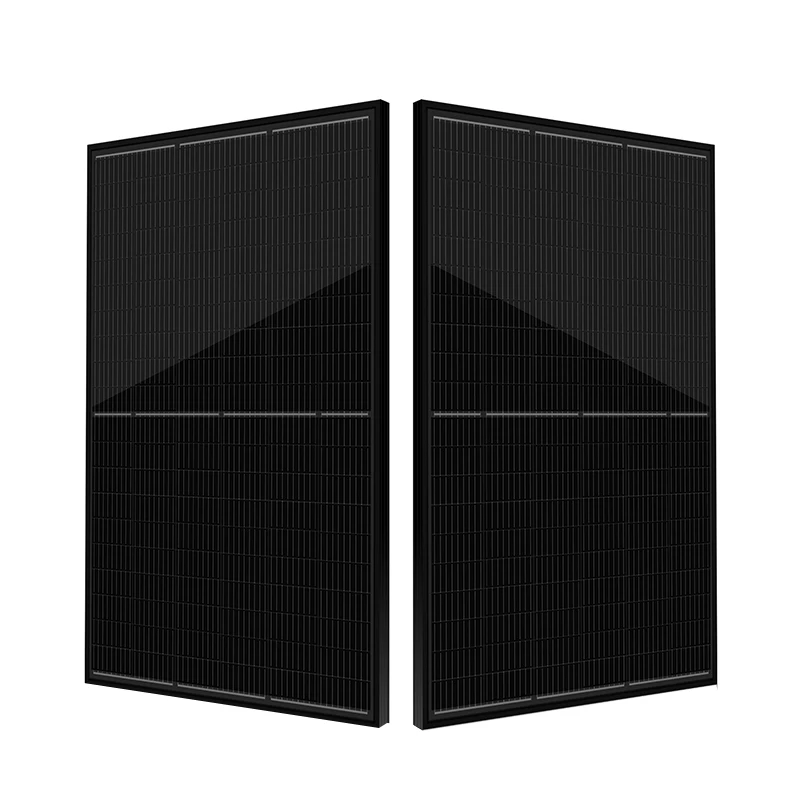 Bifacial all black 9BB solar panel mono 132 cells 370w half cell PV module Europe warehouse