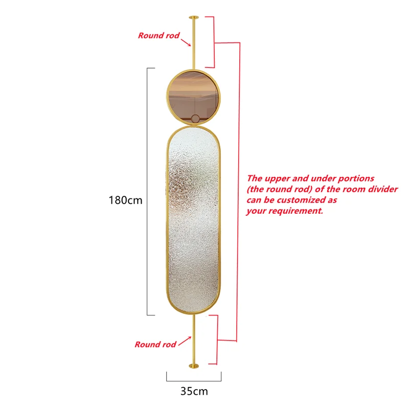 Customized Modern Tempered Glass Partition Screens Metal Screen Partitions Rotatable Office Living Room Dividers