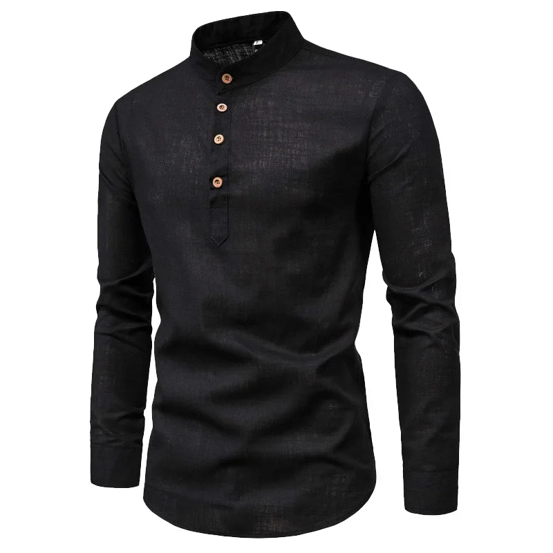 Männer Hemden, 2023 USA Heißer Stil Herbst Casual Shirts Für Männer V-ausschnitt Männer Langarm Shirt448_voghion.com