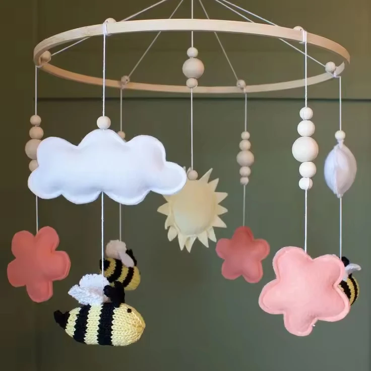 Musical Bees baby factory mobile baby mobile Bees baby mobile nursery mobile Felt baby Mobile felt baby mobile