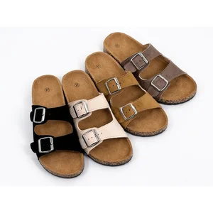 Hot Selling High Quality Double Retro Flat Beach Sandals Cork Flat Sandals