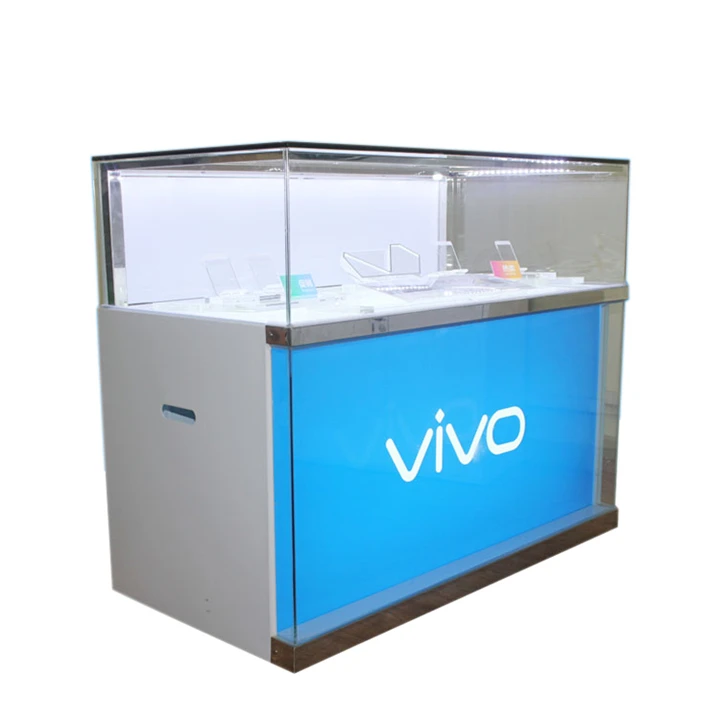 Custom Luxury Cell Phone Display Showcase Shop Fittings and Counter Mobile Phone Display Cabinet