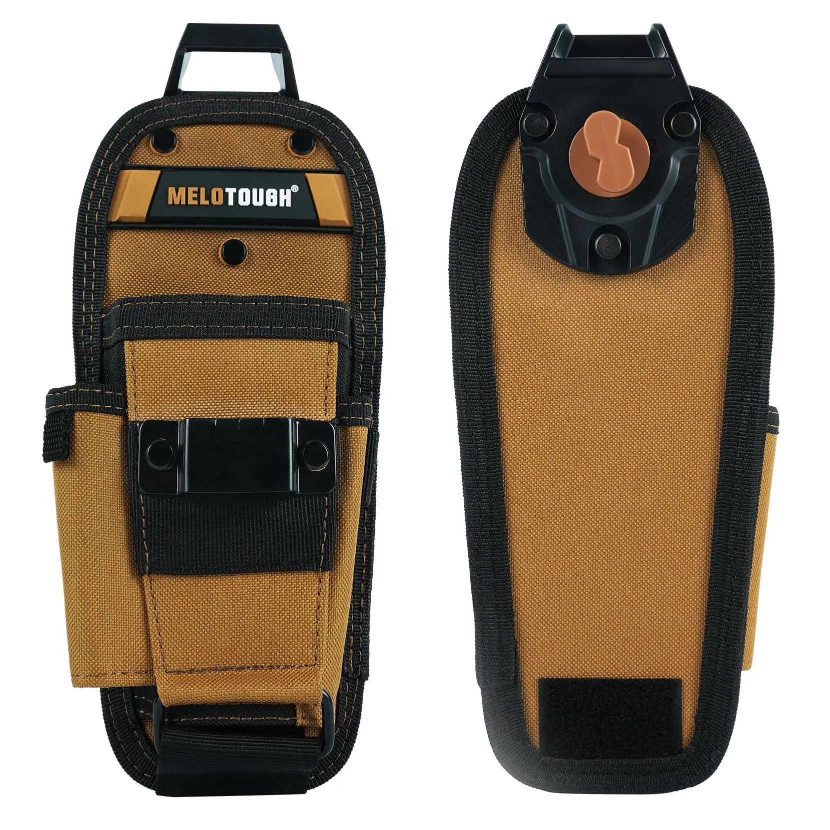 MELOTOUGH Small Tool Pouch and Quick Release Belt Clip,Clip on Tool Belt Pouch with Electrician Tapemeasure Clip Tool Holster