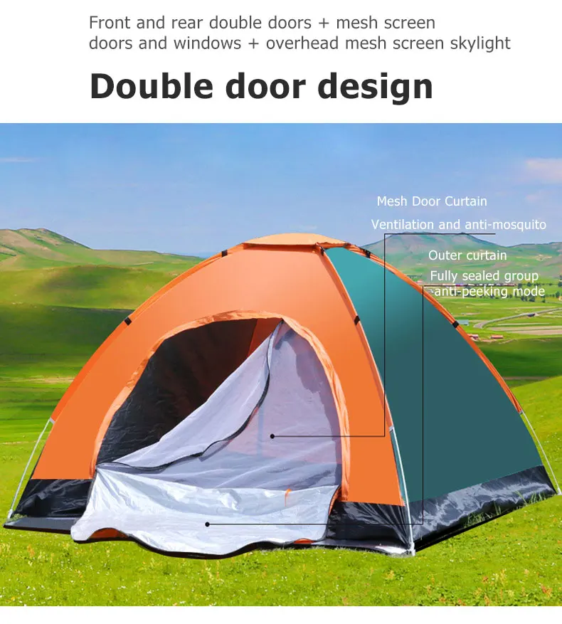 Camping Equipment Light Canvas Automatic Folding Pop Up 2 Person ...