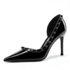 All-black 8cm stiletto heel