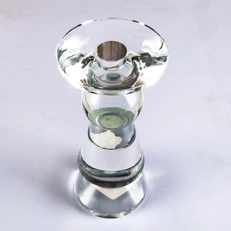 Small Bridge Cyrstal Wedding Center Decoration Glass Candle Holder, High-quality Christmas Crystal Candle Holder