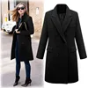 Black plus size wool overcoat topcoat jacket