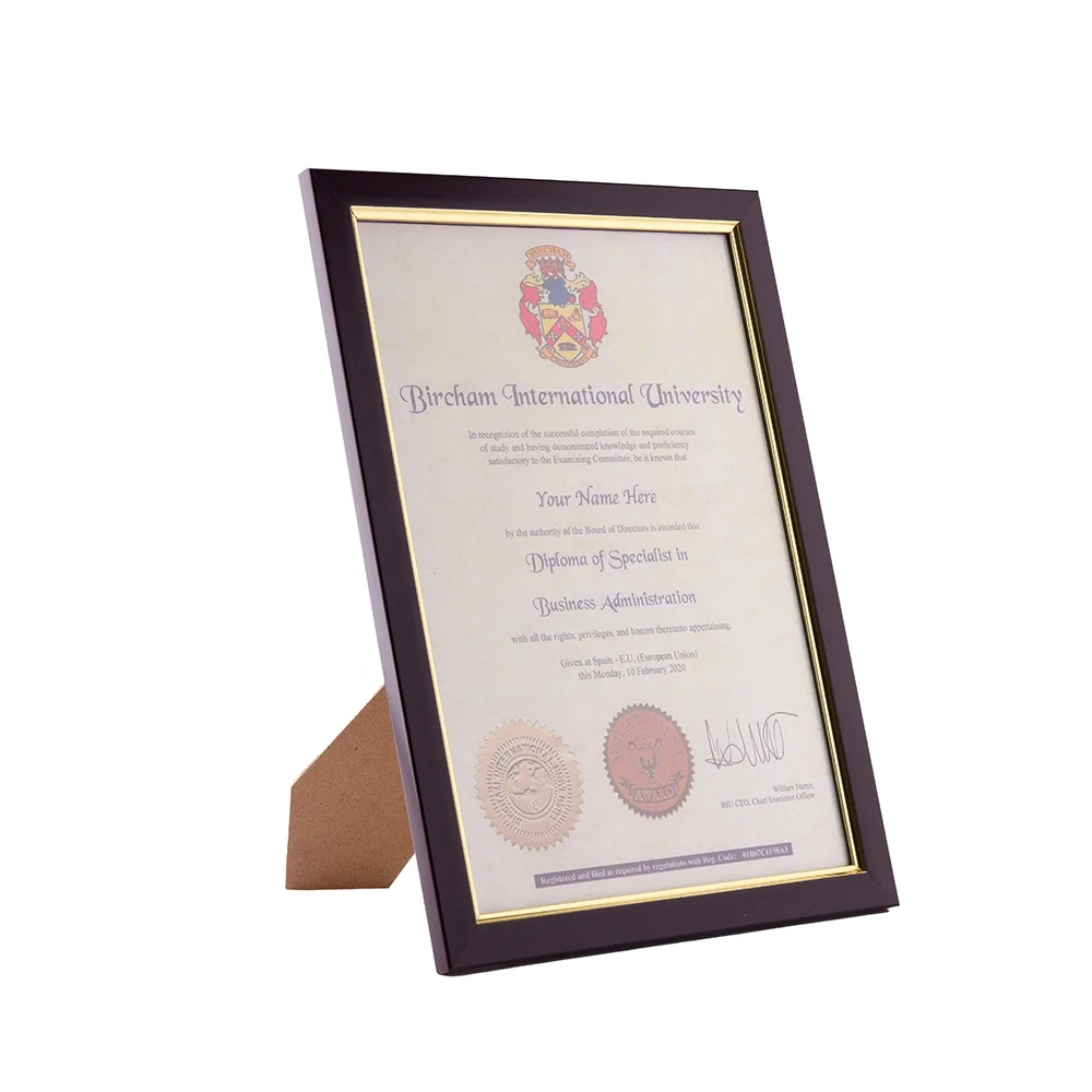 Cadre Diplôme Americanflat 8,5x11 Pouces (21,6x28 Cm) Noir - Verre Incassable, Chevalet Inclus, Style Classique