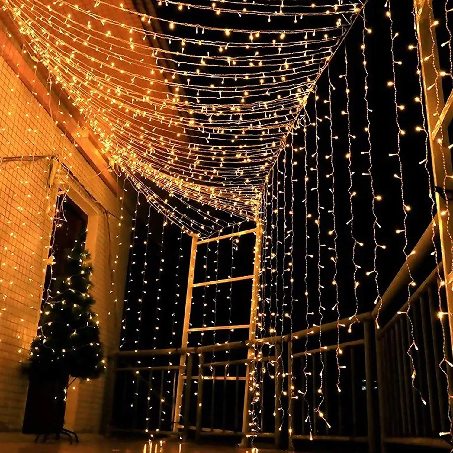 Twinkle Garland 3x3m 304LED 8 Modes Fairy Bedroom Wedding Decora Window Curtain String Lights Waterfall Lighting