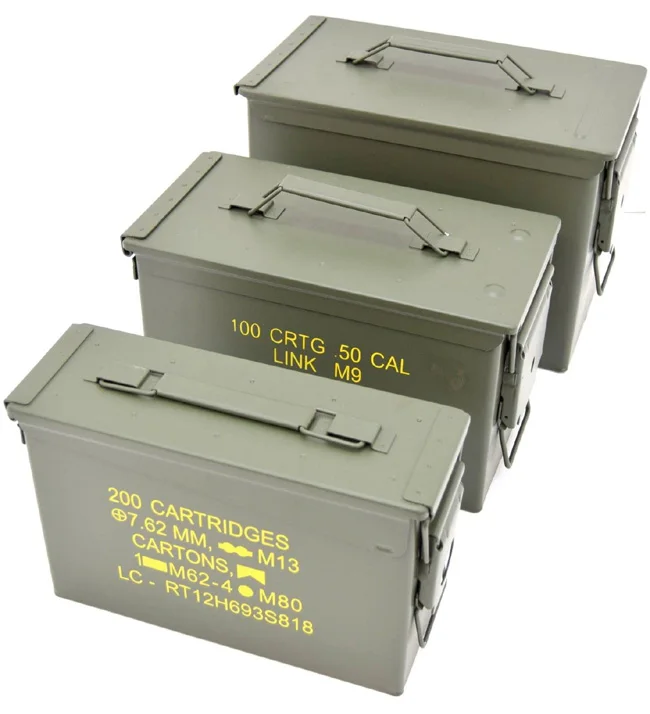 2 unidades US Army caja de munición irreflexivas-caja de metal caja caja metalica munikiste gr.1 