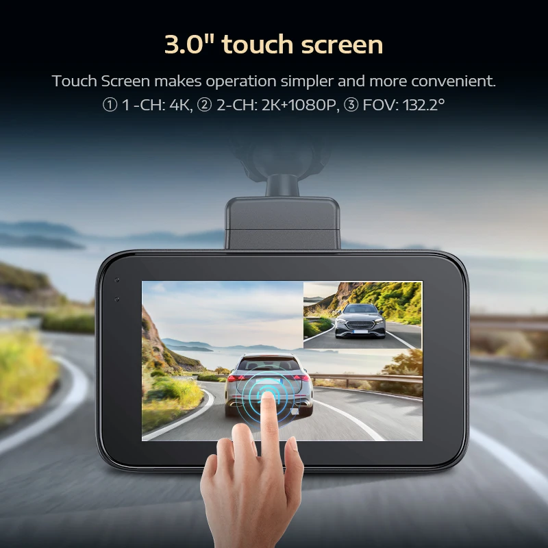 Arpha D22 3 Inch Touch Screen Car DVR Dual Lens HD 2K 1080P Dash Cam Video Recorder Camera New Car DVR Camera Dashcam