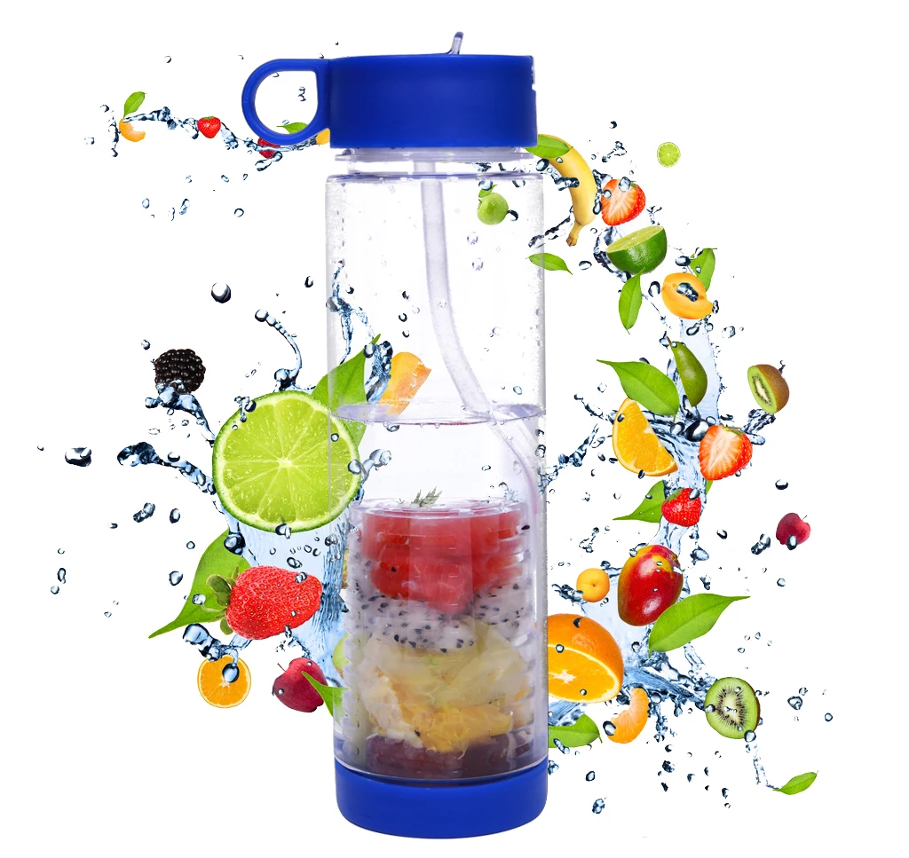 Fresh Look at Portable Fruit Juice Infused Plastic Water Bottle 750Ml