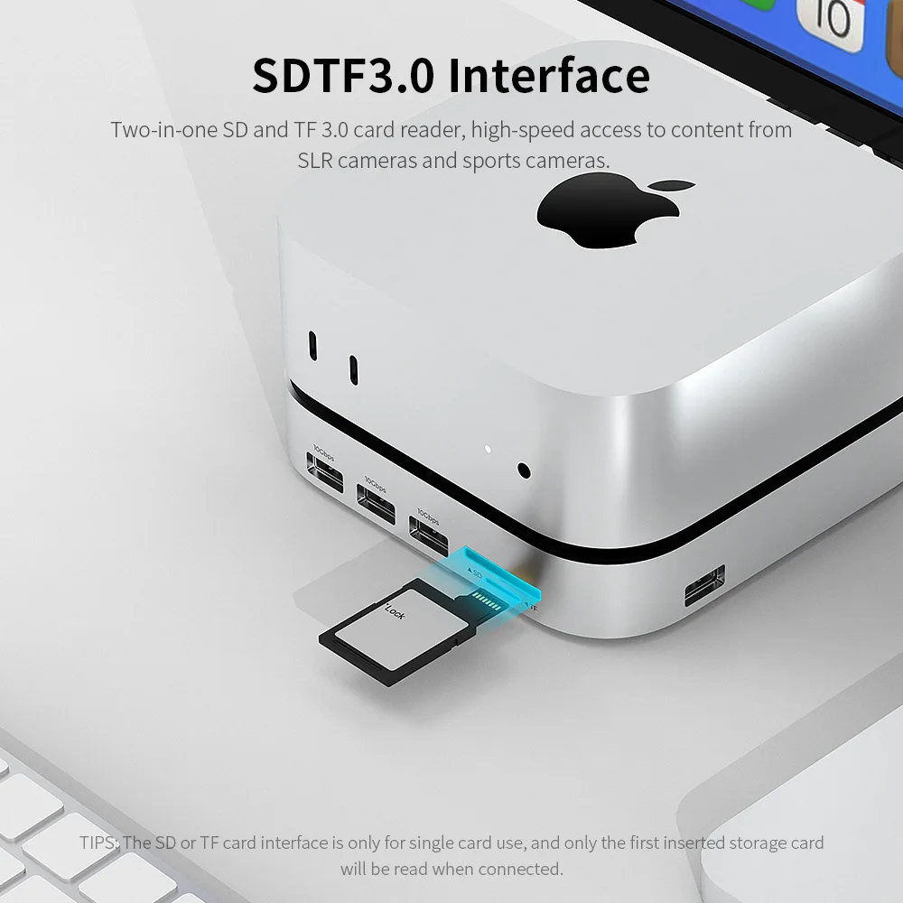 Mac Mini M4 Hub Stand with 4TB M.2 SSD Enclosure, M4 Pro Dock with