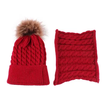 Baby Pom Pom Hat and Scarf Set Winter Warmth for Toddlers