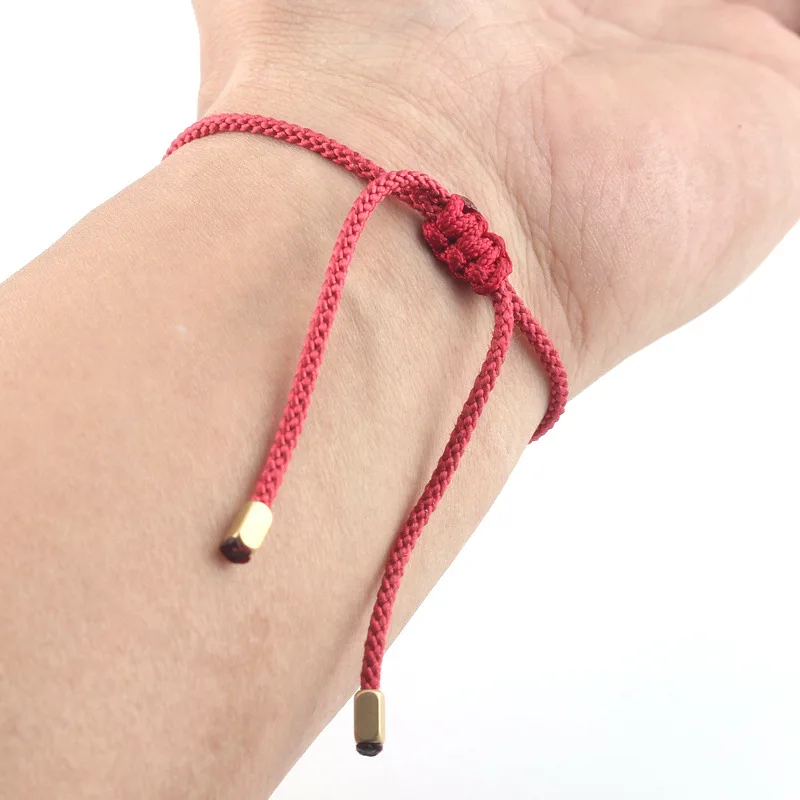 LIUL Braccialetti buddisti tibetani Fatti a Mano con Corda fortunata Braccialetti con Nodi Regolabili con Filo Rosso Nero per Gioielli da Polso da Donna