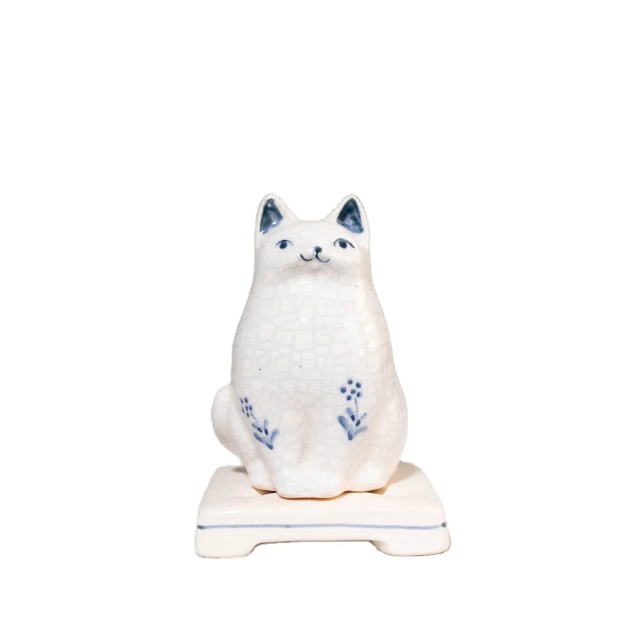 Porcelain Animal Cat Rabbit Design Home Decor Gift Set Incense Burner