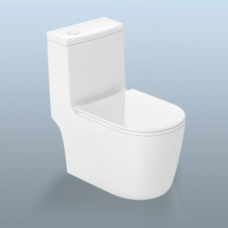 Europe Rimless WC White Sanitary Ware Ceramic Siphonic One-Piece Wash Down Bathroom Toilet