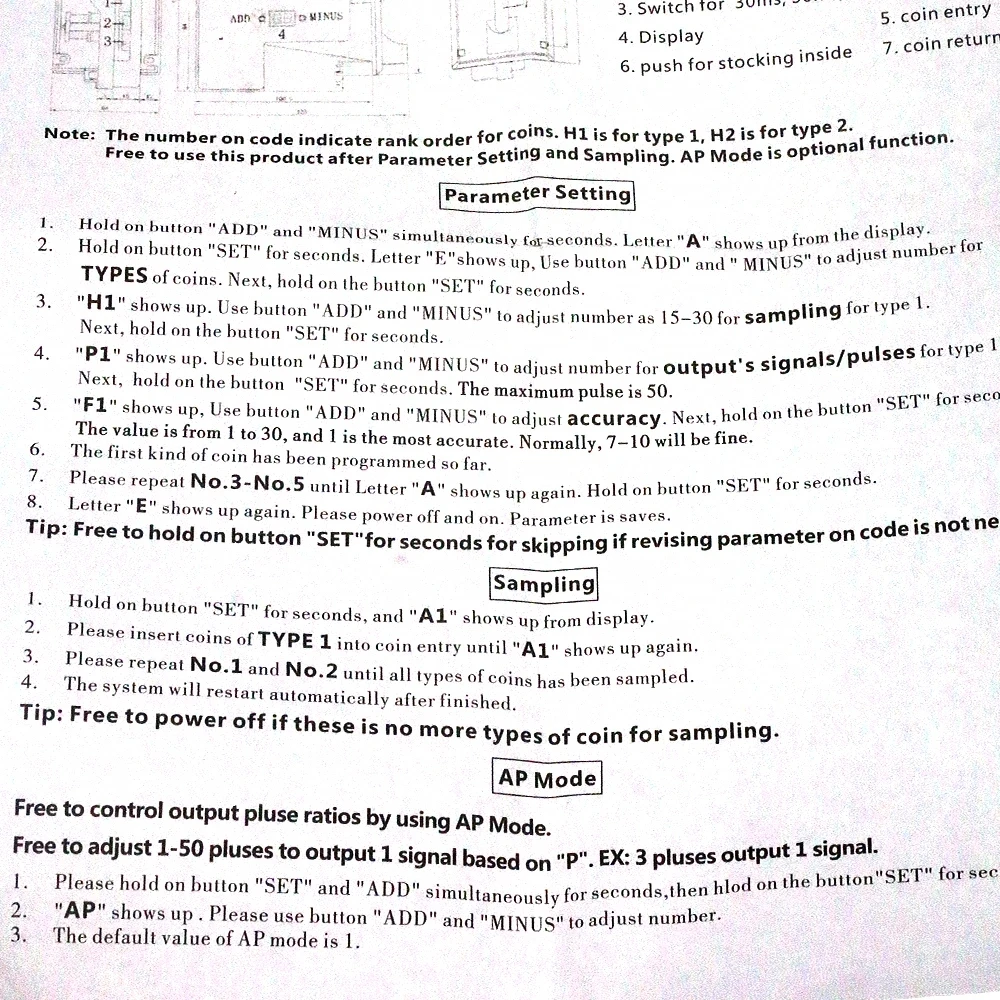 CH-926 멀티 코인 메카니즘(최대 6종류의 동전 수용 가능) 아케이드 기계용