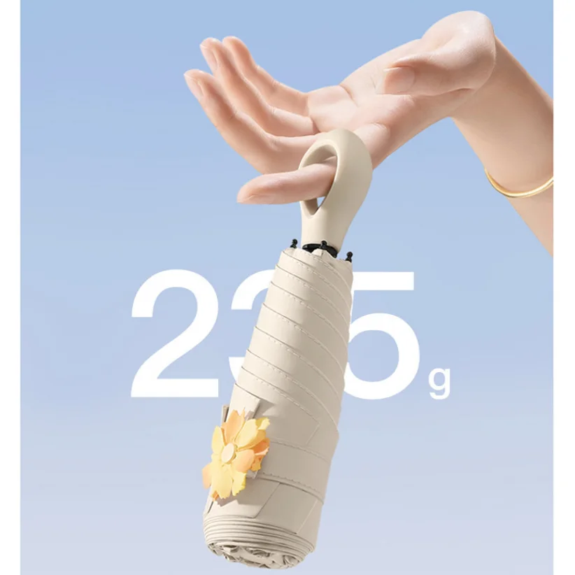 Modern Style 5-Fold Flower Umbrella Manual Compact Design Custom Pattern Made of Polyester for Business Gifts European Style