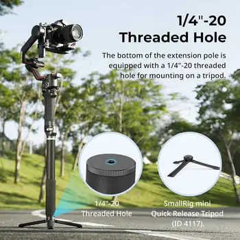 For SmallRig Carbon Fiber Gimbal Extension Pole 15\"/37cm Anti-Deflection Baffle Mounts for DJI RS 4 Mini/RS 4/RS 4 Pro/RS 3 product image