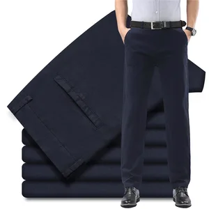 Spring Summer New Men's Thin Business Casual Pants Cotton Stretch Soft Fashionable Straight Loose Casual Trousers Male