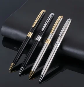 Wholesale Luxury 1.0mm High Quality Metal Ballpoint Pen Customized Logo Corporate Gift Pen Manufacturer Supply
