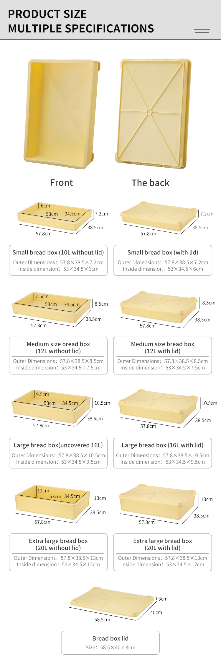 Pizza Dough Boxes Food Grade Bakery Kitchen Plastic Pizza Dough Proof