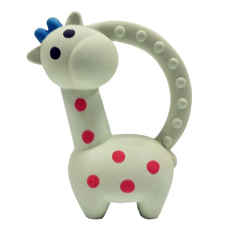 baby teether silicone Natural Rubber Baby Teething Toys Chew Necklace Giraffe
