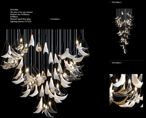 ECOJAS Luxury Design Handmade Glass Art Decorative Chandelier for Villa Living Room Decoration Lighting