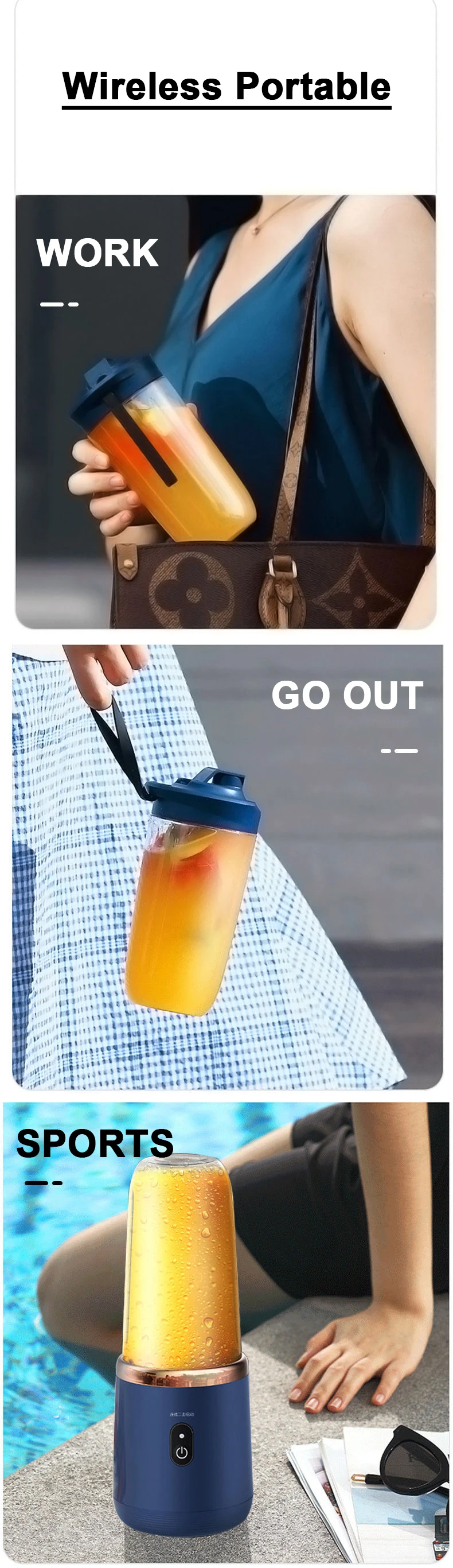 New Portable Fresh Juicer Blenders Electric Fruit Juicer Usb Charging