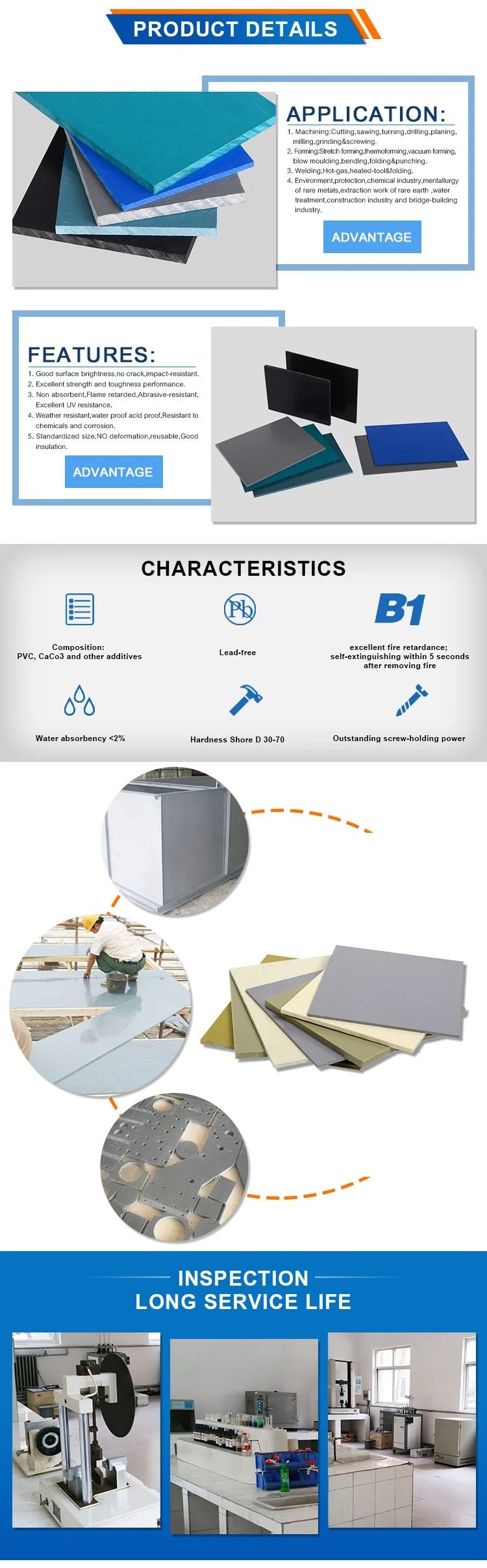 Transparent PVC Rigid Sheet Anti-static Anti-rain Plastic Board Provides Processing Molding Blister Printing supplier